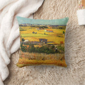 Harvest at La Crau, Monmajour by Vincent vanゴッホ クッション (ブランケット)