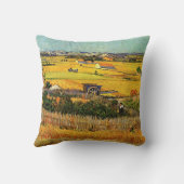Harvest at La Crau, Monmajour by Vincent vanゴッホ クッション (裏面)