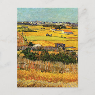 Harvest at La Crau, Monmajour by Vincent vanゴッホ ポストカード