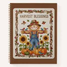 Harvest Blessings Embroidered Scarecrow Journal ノートブック