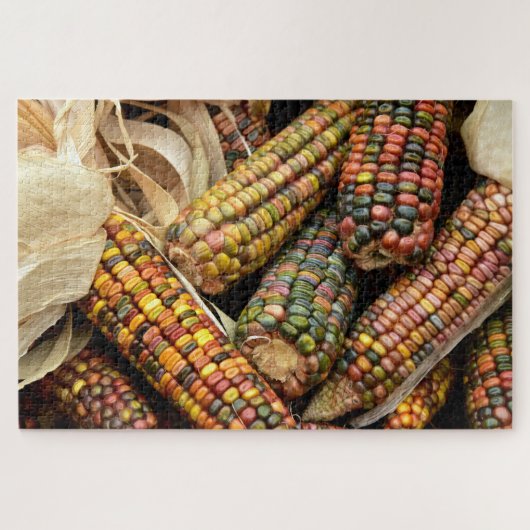 Harvest Corn Fall Autumn Rustic Food Thanksgiving ジグソーパズル (横)