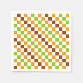 Harvest diagonal checkerboard pattern スタンダードカクテルナプキン