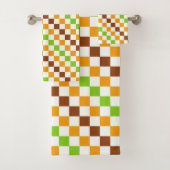 Harvest diagonal checkerboard pattern バスタオルセット (インサイチュ)