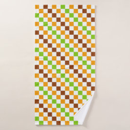 Harvest diagonal checkerboard pattern バスタオルセット