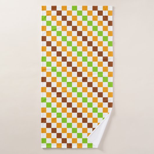 Harvest diagonal checkerboard pattern バスタオルセット (バスタオル)