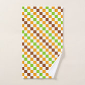 Harvest diagonal checkerboard pattern バスタオルセット (ハンドタオル)