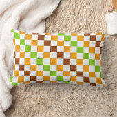 Harvest diagonal checkerboard pattern ランバークッション (ブランケット)