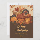 Harvest Feast Traditional Thanksgiving Greeting シーズンカード (正面)