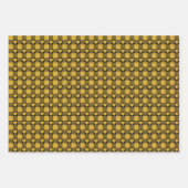Harvest Gold Black Buffalo Heart Plaid ラッピングペーパーシート (正面2)