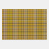 Harvest Gold Plaid Windowpane Pattern Retro ラッピングペーパーシート (正面)