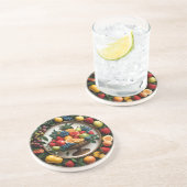 Harvest Halo Round Sandstone コースター (側面)