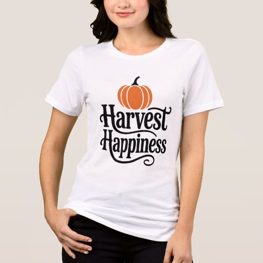 Harvest Happiness Autumn Pumpkin Season Celebratio トライブレンドTシャツ (正面)
