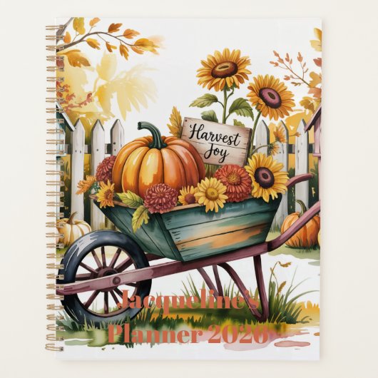 Harvest Joy Autumn Harvest. Whimsical Fall Harvest プランナー手帳 (正面)