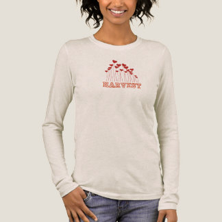 Harvest Love Heart Flowers Minimalist White T-Shir トライブレンドTシャツ