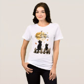 Harvest Moon Black Cats Autumn Moonlit Fence Art トライブレンドＴシャツ (正面全面)