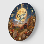 Harvest Moon Festival Indiana Autumn Farmhouse ラージ壁時計 (傾斜)