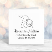 Harvest Mouse、一対のネズミカップルのアドレス セルフインキングスタンプ