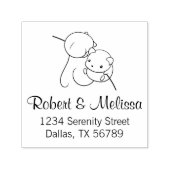 Harvest Mouse、一対のネズミカップルのアドレス セルフインキングスタンプ (デザイン)