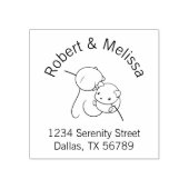 Harvest Mouse、一対のネズミカップルのアドレス ラバースタンプ (インプリント)