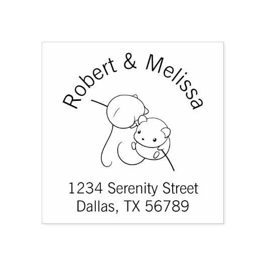 Harvest Mouse、一対のネズミカップルのアドレス ラバースタンプ (インプリント)