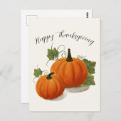 Harvest Pumpkin Thanksgiving Postcard ポストカード (正面/裏面)