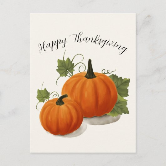 Harvest Pumpkin Thanksgiving Postcard ポストカード (正面)