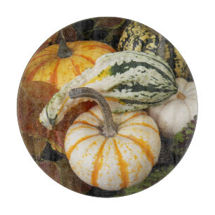 Harvest Pumpkins and Squash Still Life Photo カッティングボード