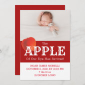 Harvest Red Apple of Our Eye Birth Announcement 案内状 (正面/裏面)