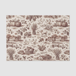Harvest Sepia Brown Toile 薄葉紙