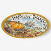 "Harvest Thanksgiving" Mayflower CeramPaper Plate ペーパープレート (アングル)