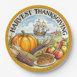 "Harvest Thanksgiving" Mayflower CeramPaper Plate ペーパープレート