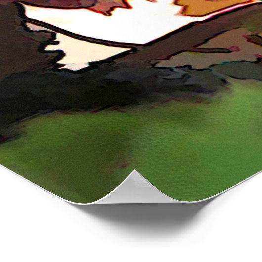 Harvest Time Grapes and Leaves ポスター (角)