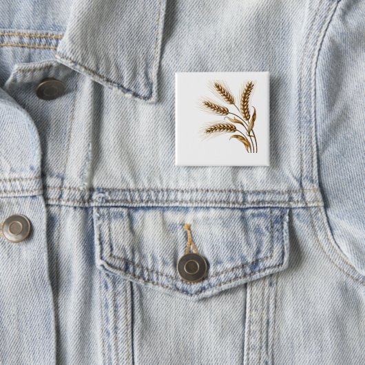 Harvest Wheat Ears Button – Rustic Farm Charm 缶バッジ (インサイチュ)