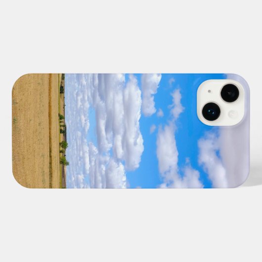 Harvested wheat fields  iPhoneケース (裏面横)