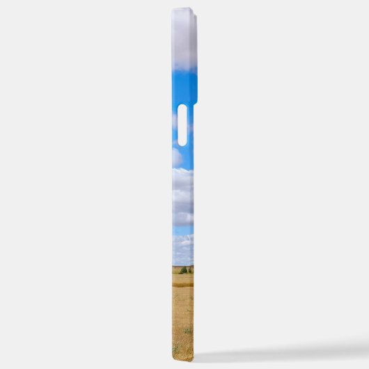 Harvested wheat fields  iPhoneケース (右側面)