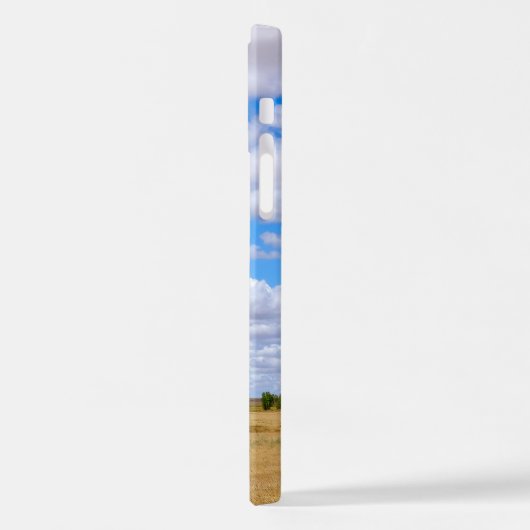 Harvested wheat fields  iPhoneケース (左側面)