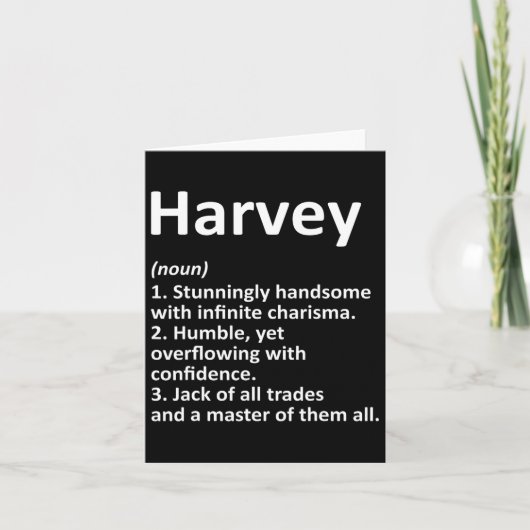 Harvey Definition Personalized Name Funny Birthday カード (正面)