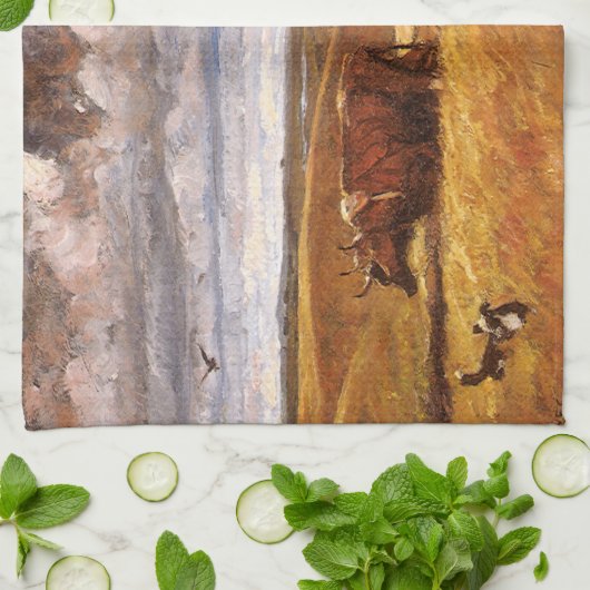 Harvey Thomas Dunnによって耕されたバッファローの骨 キッチンタオル (折り畳み)