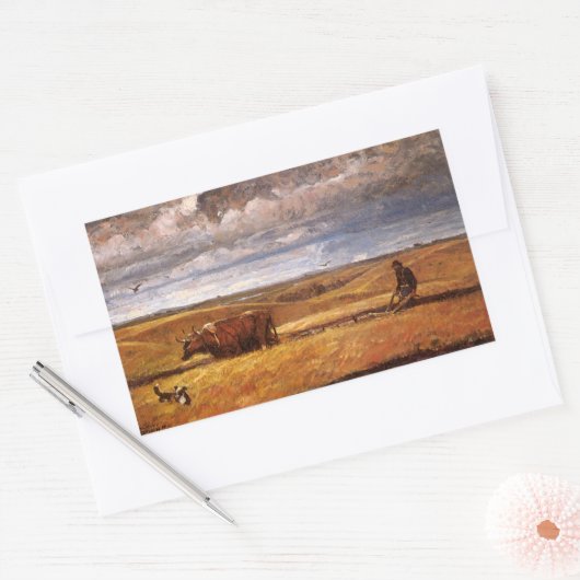 Harvey Thomas Dunnによって耕されたバッファローの骨 長方形シール (封筒)