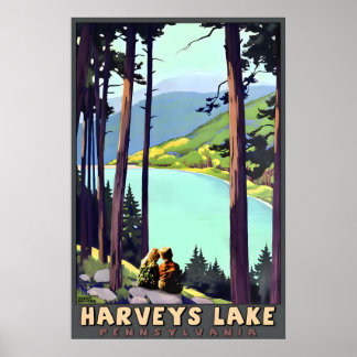 Harveys Lake Pennsylvania Back Mountain Travel ポスター