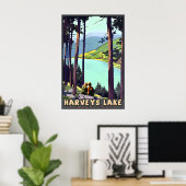 Harveys Lake Pennsylvania Back Mountain Travel ポスター (ホームオフィス)