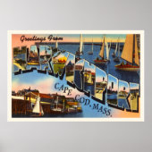 Harwichport Cape Cod Massachusetts MA Old Travel ポスター (正面)
