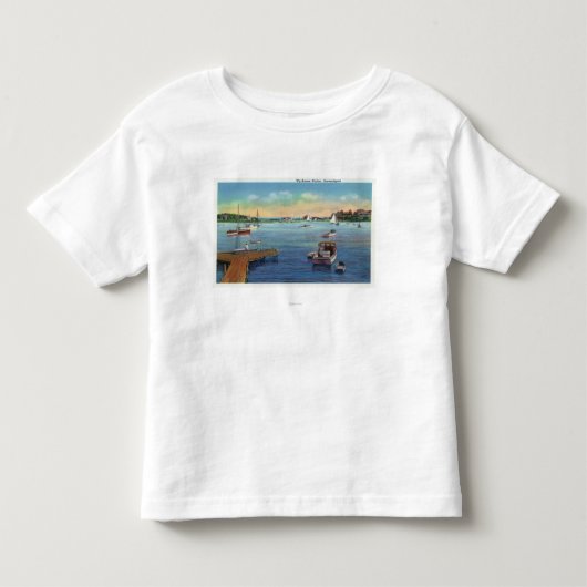 Harwichport Wychmere港の眺め トドラーTシャツ (正面)