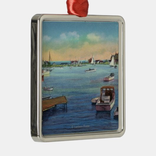 Harwichport Wychmere港の眺め メタルオーナメント (右)