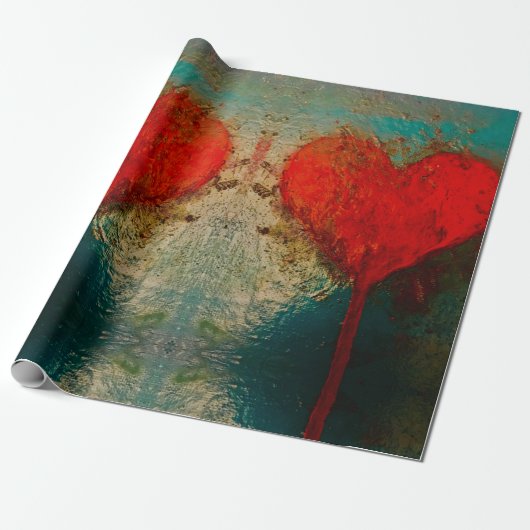 HASジュエルによる滴下ハート包装紙 ラッピングペーパー (アンロールド)