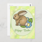 Hase mit Blumen  postkarte ポストカード (正面/裏面)