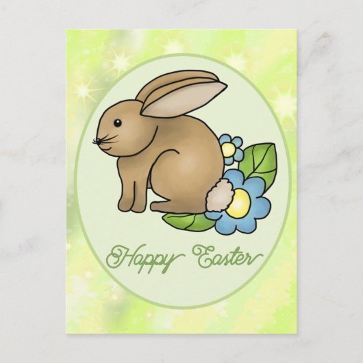 Hase mit Blumen  postkarte ポストカード (正面)