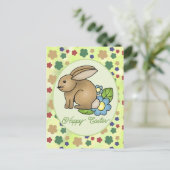 Hase mit Blumen  postkarte ポストカード (スタンド正面)