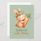 Hase und Möhre- volle Möhre- Ostern 招待状 (正面/裏面)