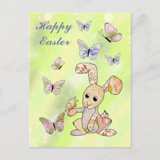 Hase und Schmetterlinge Postkarte ポストカード